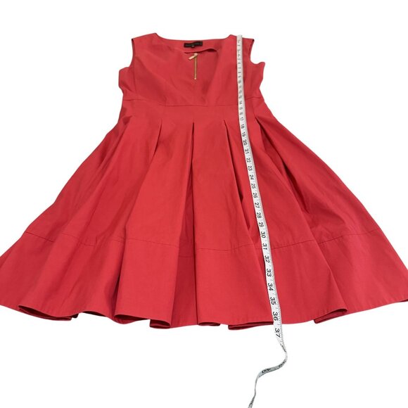 Jennifer Tattanelli Women's Red Pleated Zipper Sleeveless Knee Length Dress 40 - Picture 7 of 8